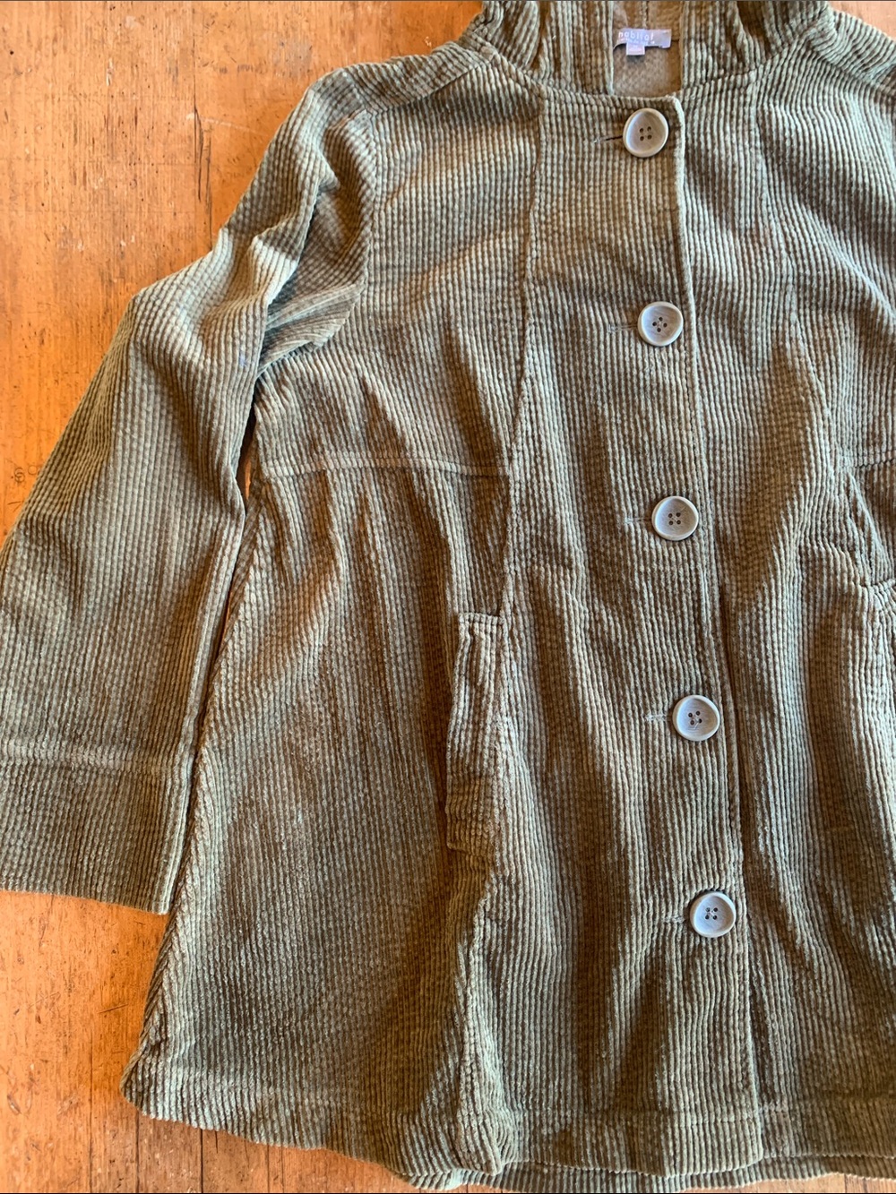 Habitat Olive Green Corduroy Hooded Coat - Picture 3 of 16